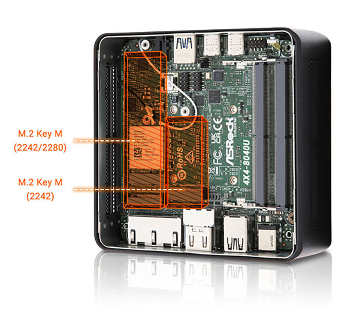 ASRock Industrial 4X4 BOX-8640U Black Fanned Barebone AMD Ryzen 5